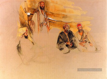 Un campement bédouin Mont Sinaï Oriental John Frederick Lewis Arabes Peinture à l'huile